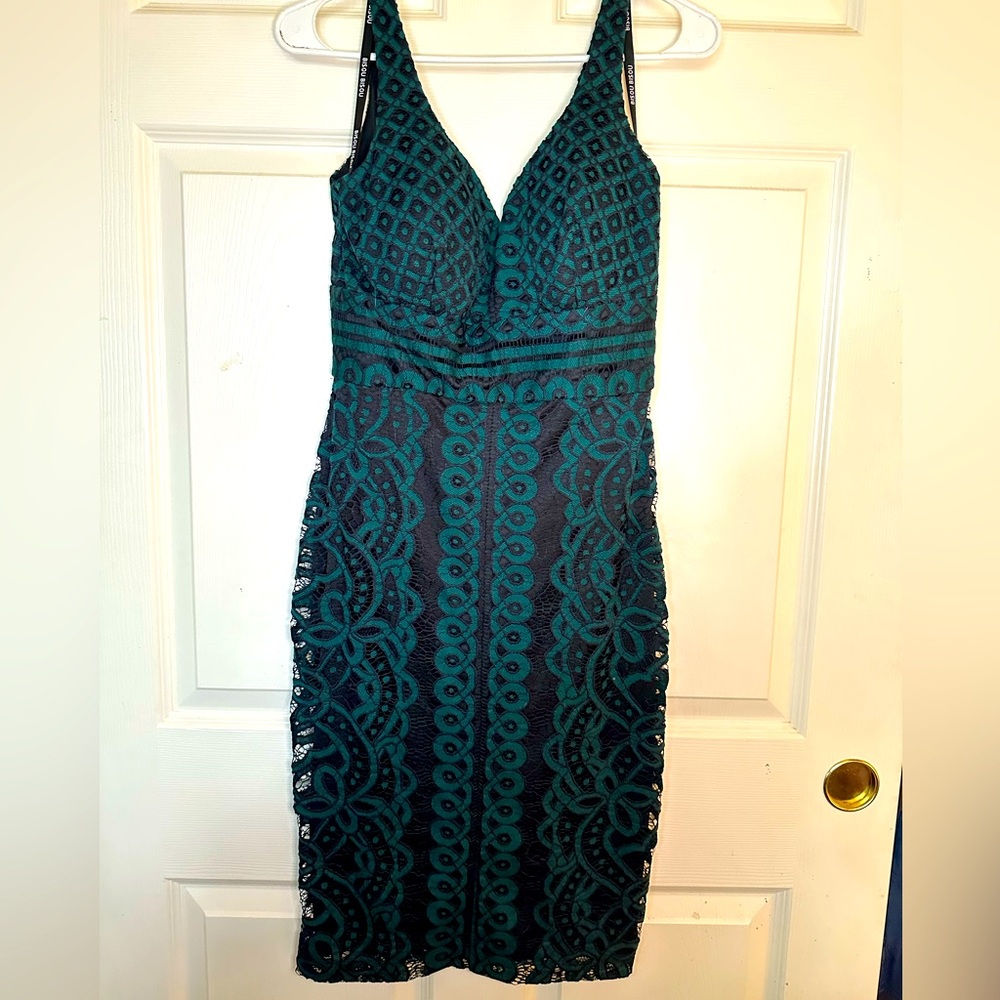 Bisou Bisou Emerald Lace Dress Sz 2, BodyCon